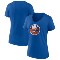 New York Islanders Women's Team Logo V-Neck T-Shirt - Royal - NHL