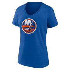 New York Islanders Women's Team Logo V-Neck T-Shirt - Royal - NHL