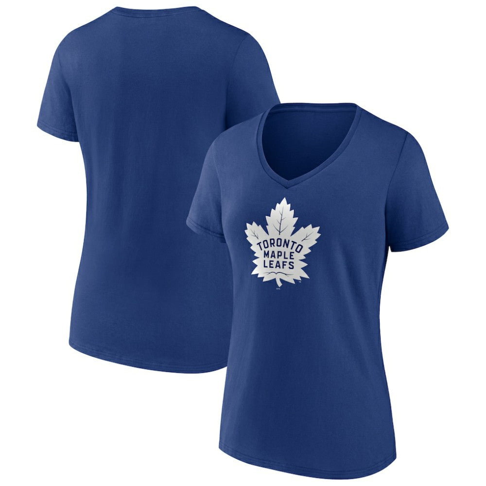 Toronto Maple Leafs Women's Team Logo V-Neck T-Shirt - Blue - NHL