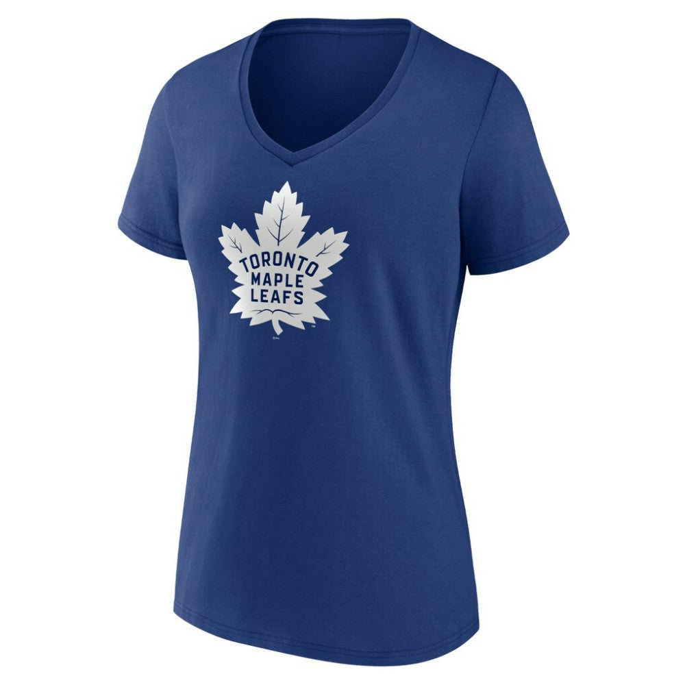 Toronto Maple Leafs Women's Team Logo V-Neck T-Shirt - Blue - NHL