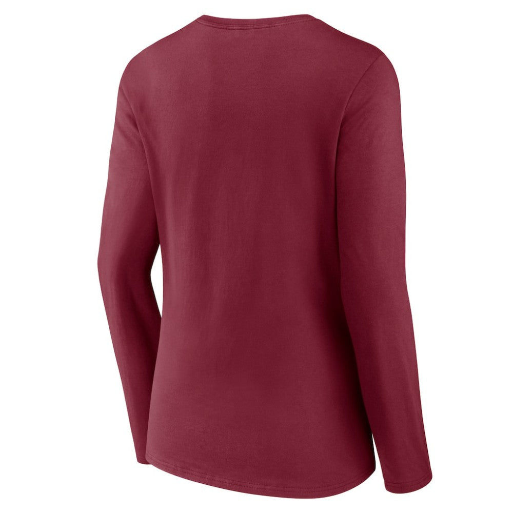Colorado Avalanche Women's Team Logo Long Sleeve V-Neck T-Shirt - Burgundy - NHL