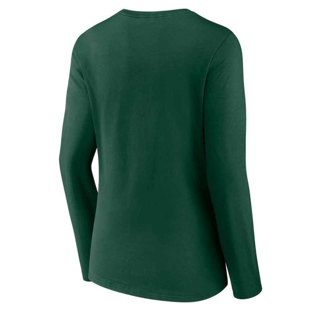 Minnesota Wild Women's Team Logo Long Sleeve V-Neck T-Shirt - Green - NHL
