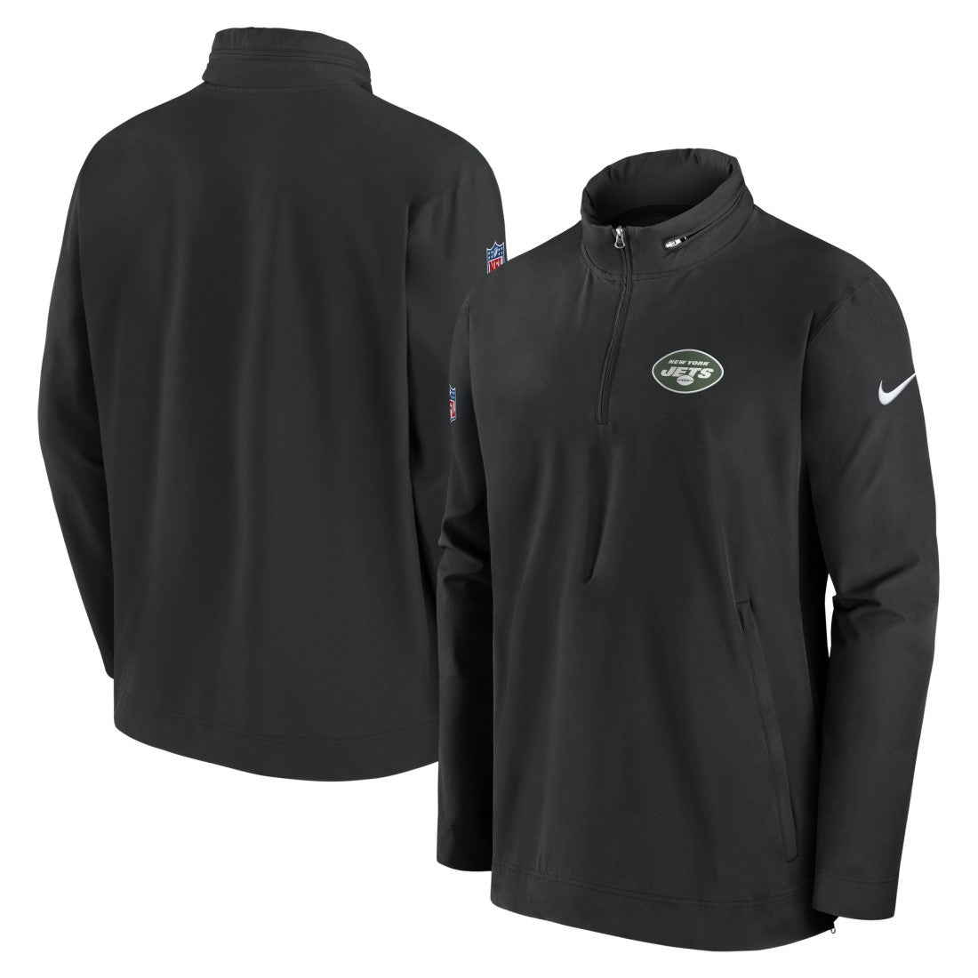 New York Jets Sideline Coach Half-Zip Jacket Black | Nike for Sale