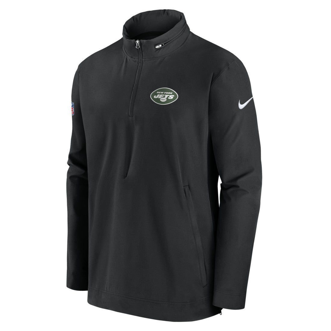 New York Jets Sideline Coach Half-Zip Jacket Black | Nike for Sale