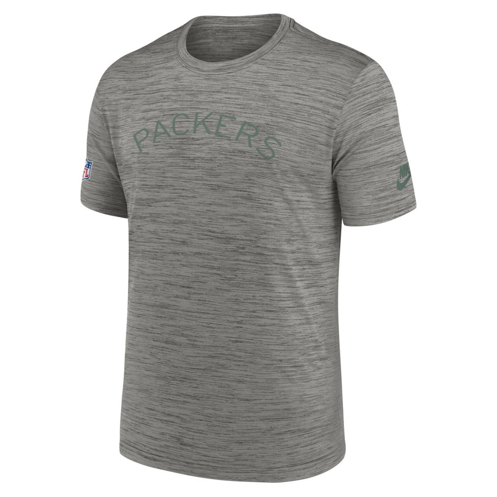 Green Bay Packers 2023 Sideline Alternate Logo Performance T-Shirt Heather Charcoal | Nike for Sale