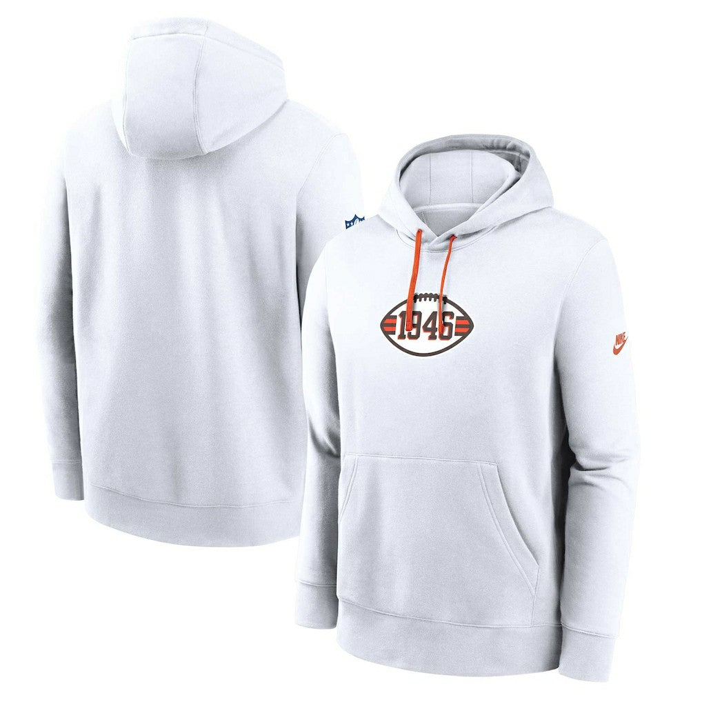 Cleveland Browns 2023 Sideline Club Alternate Tri-Blend Pullover Hoodie White | Nike for Sale
