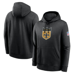 New Orleans Saints 2023 Sideline Club Alternate Tri-Blend Pullover Hoodie Black | Nike for Sale