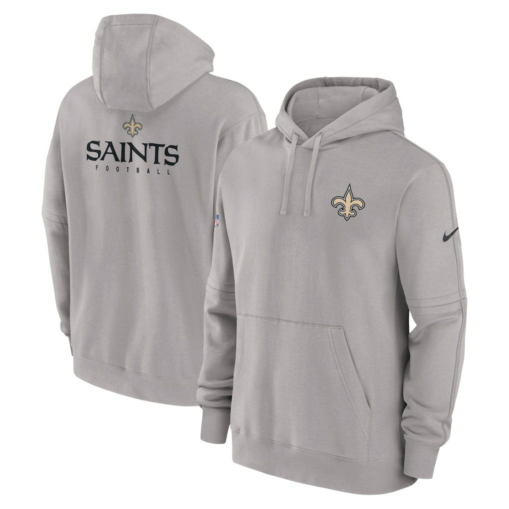 New Orleans Saints Sideline Club Fleece Pullover Hoodie Gray | Nike for Sale