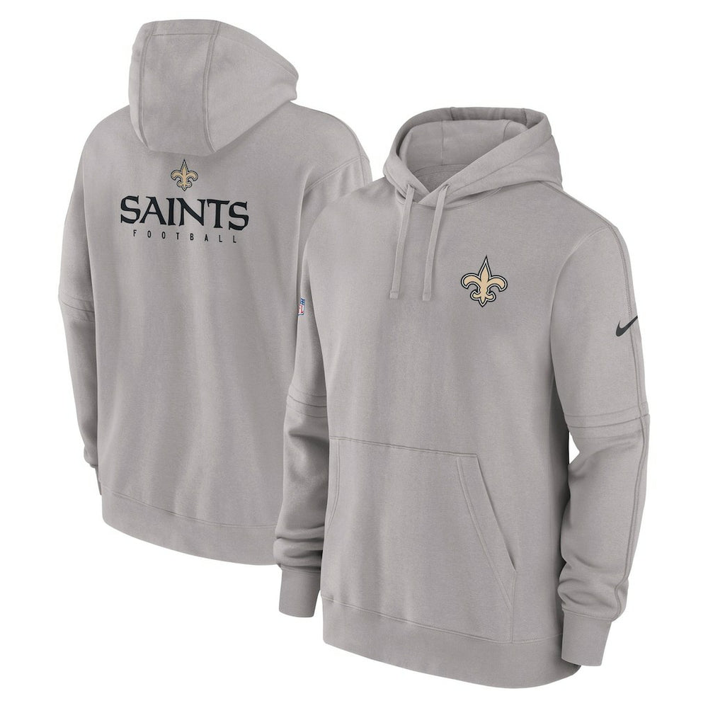New Orleans Saints Sideline Club Fleece Pullover Hoodie Gray | Nike for Sale