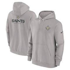 New Orleans Saints Sideline Club Fleece Pullover Hoodie Gray | Nike for Sale