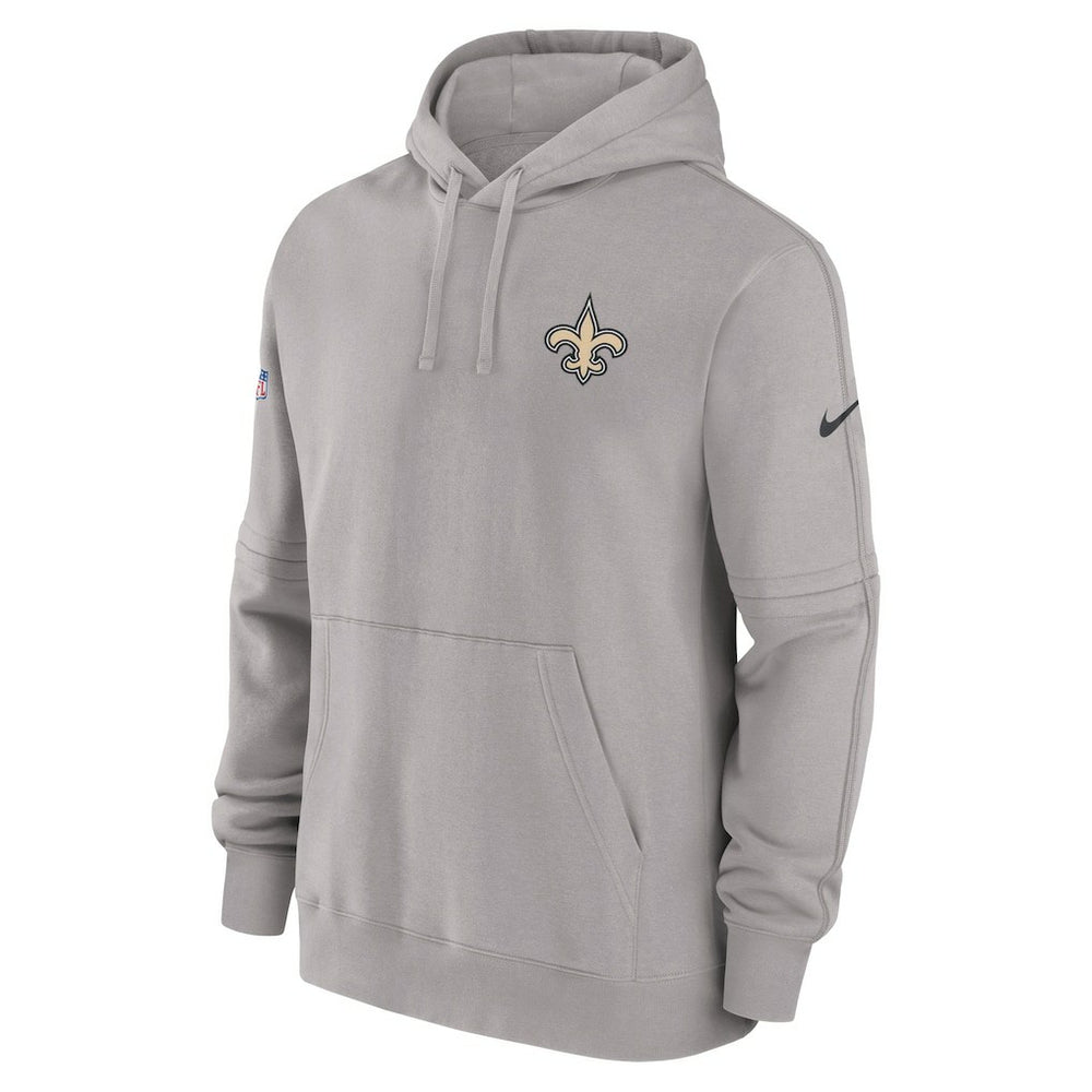 New Orleans Saints Sideline Club Fleece Pullover Hoodie Gray | Nike for Sale