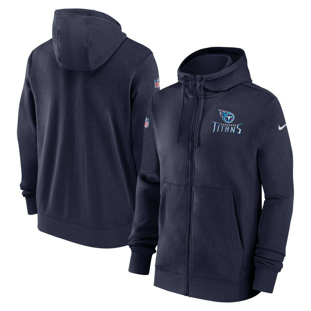 Tennessee Titans 2023/24 Sideline Club Full-Zip Hoodie Navy | Nike for Sale