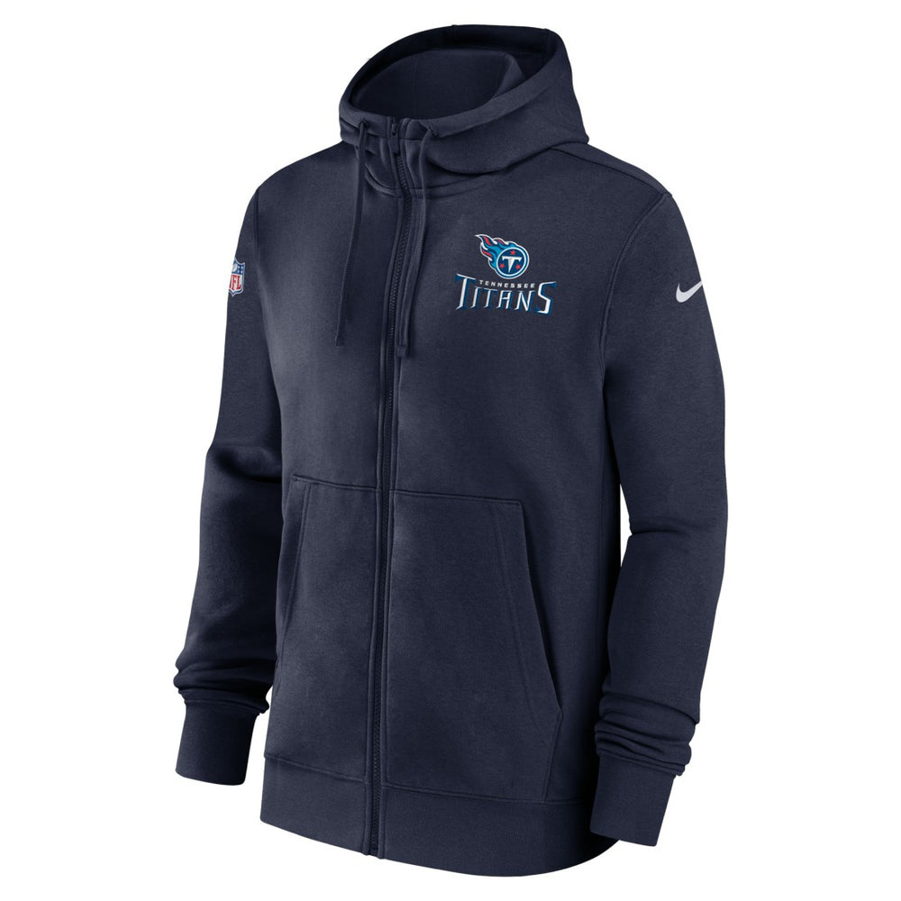 Tennessee Titans 2023/24 Sideline Club Full-Zip Hoodie Navy | Nike for Sale