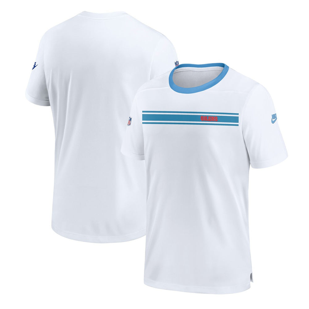 Tennessee Titans Oilers Throwback Sideline Coach Alternate Performance T-Shirt White | Nike for Sale