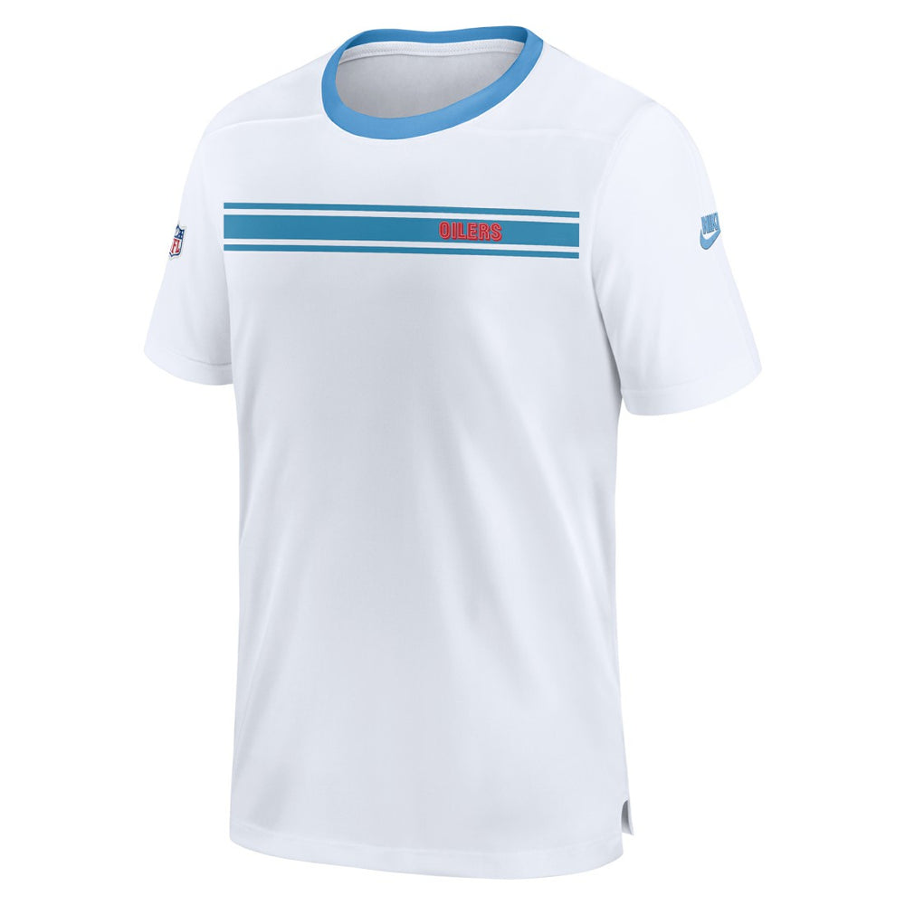 Tennessee Titans Oilers Throwback Sideline Coach Alternate Performance T-Shirt White | Nike for Sale