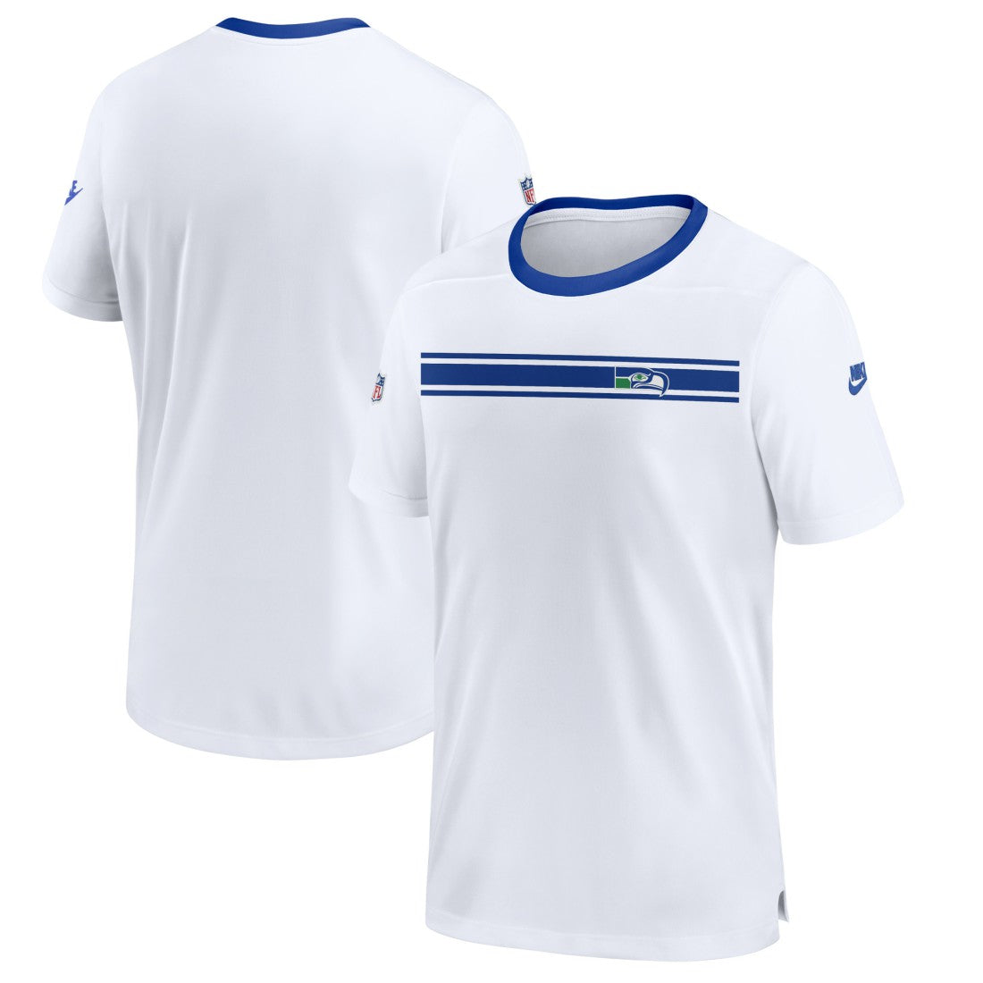 Seattle Seahawks Throwback Sideline Coaches Performance T-Shirt White | Nike for Sale