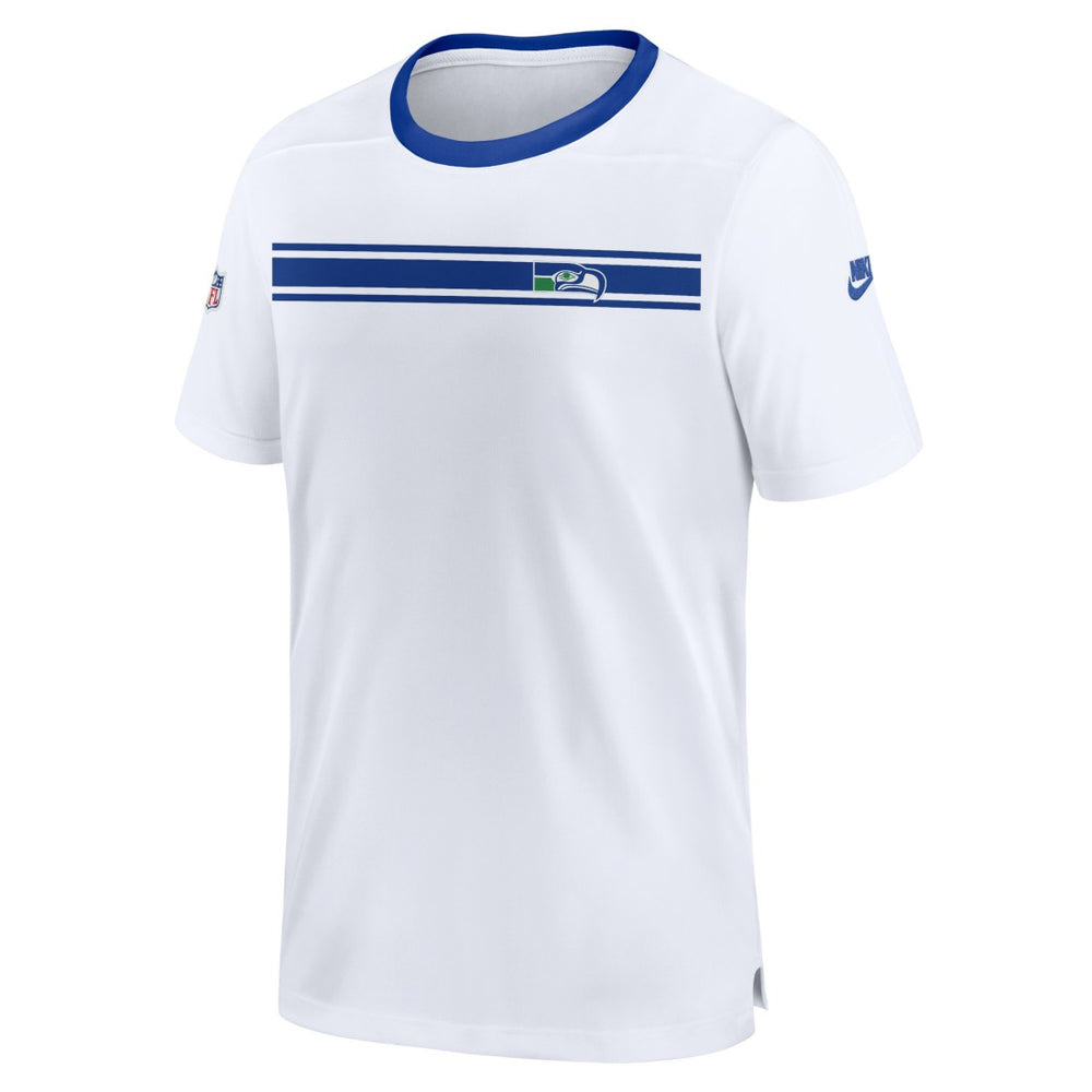 Seattle Seahawks Throwback Sideline Coaches Performance T-Shirt White | Nike for Sale