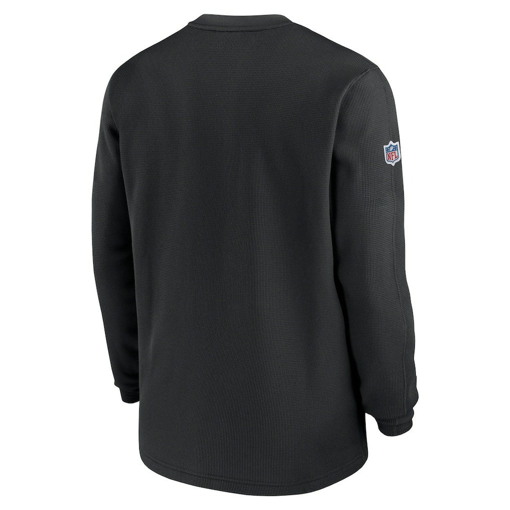 New Orleans Saints 2023 Sideline Throwback Heavy Brushed Waffle Long Sleeve Top Black | Nike for Sale