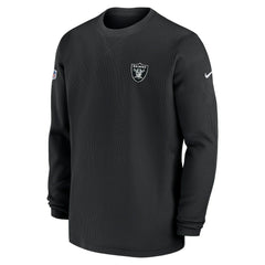 Las Vegas Raiders 2023 Sideline Throwback Heavy Brushed Waffle Long Sleeve Top Black | Nike for Sale