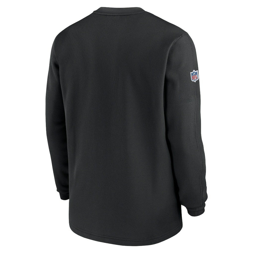 Las Vegas Raiders 2023 Sideline Throwback Heavy Brushed Waffle Long Sleeve Top Black | Nike for Sale