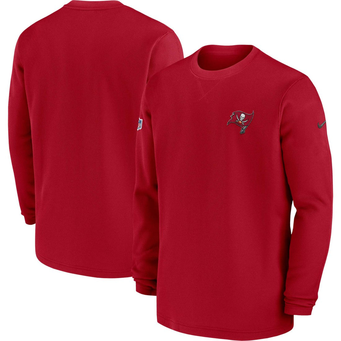 Tampa Bay Buccaneers 2023 Sideline Throwback Heavy Brushed Waffle Long Sleeve Top Red | Nike for Sale