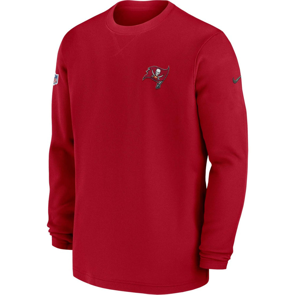 Tampa Bay Buccaneers 2023 Sideline Throwback Heavy Brushed Waffle Long Sleeve Top Red | Nike for Sale