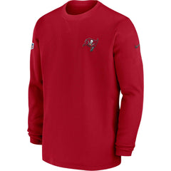Tampa Bay Buccaneers 2023 Sideline Throwback Heavy Brushed Waffle Long Sleeve Top Red | Nike for Sale