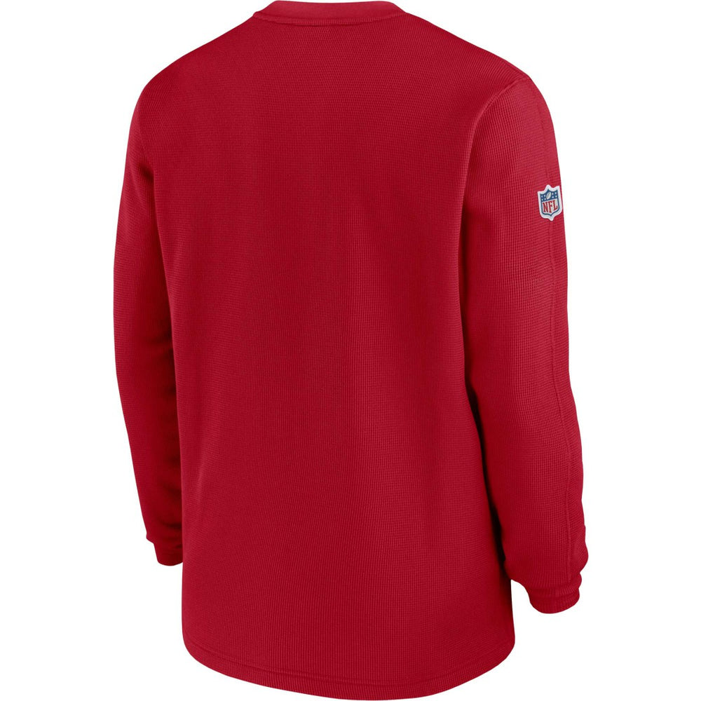Tampa Bay Buccaneers 2023 Sideline Throwback Heavy Brushed Waffle Long Sleeve Top Red | Nike for Sale