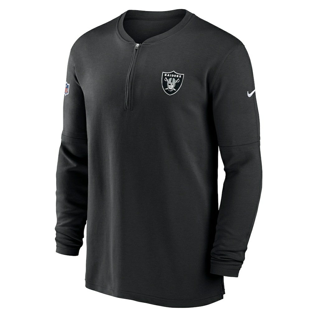 Las Vegas Raiders 2023 Sideline Performance Long Sleeve Tri-Blend Quarter-Zip Top Black | Nike for Sale
