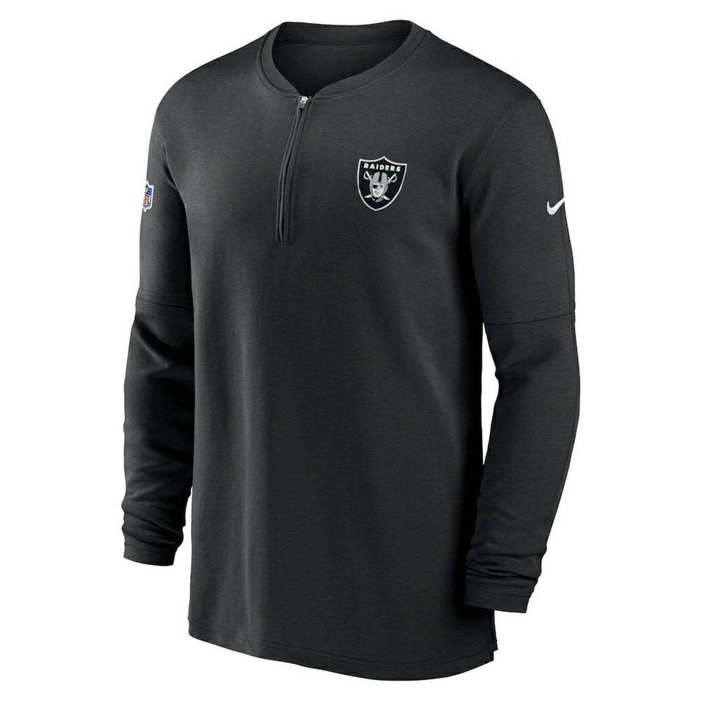 Las Vegas Raiders 2023 Sideline Performance Long Sleeve Tri-Blend Quarter-Zip Top Black | Nike for Sale
