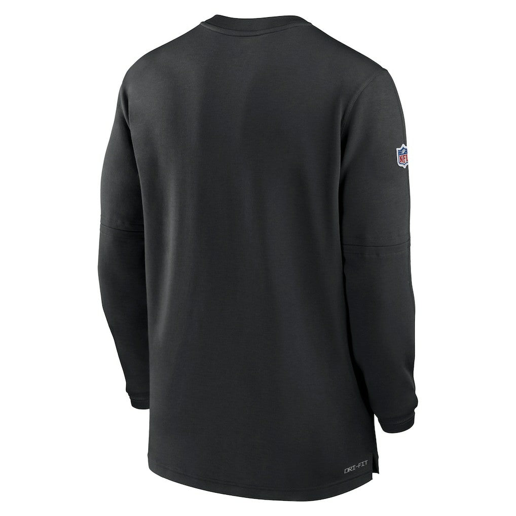 Las Vegas Raiders 2023 Sideline Performance Long Sleeve Tri-Blend Quarter-Zip Top Black | Nike for Sale