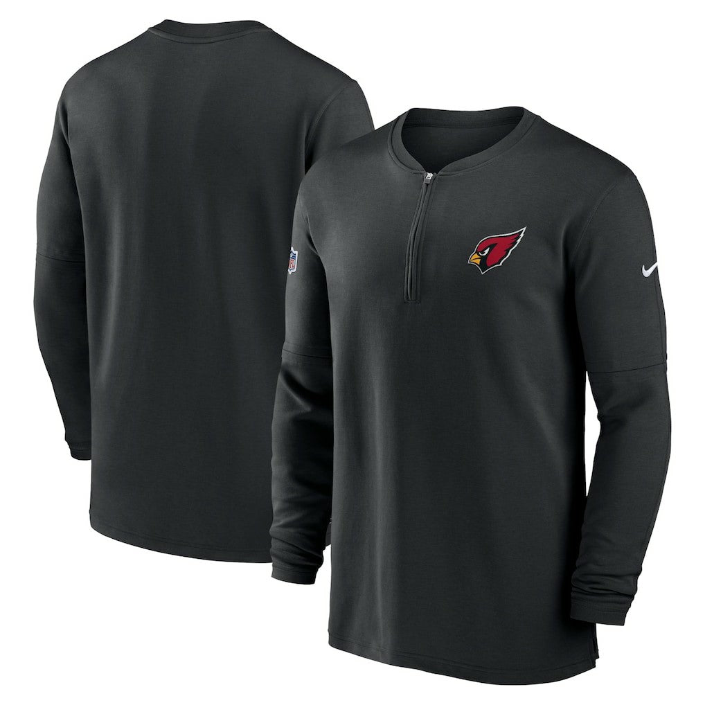 Arizona Cardinals 2023 Sideline Performance Long Sleeve Tri-Blend Quarter-Zip Top Black | Nike for Sale