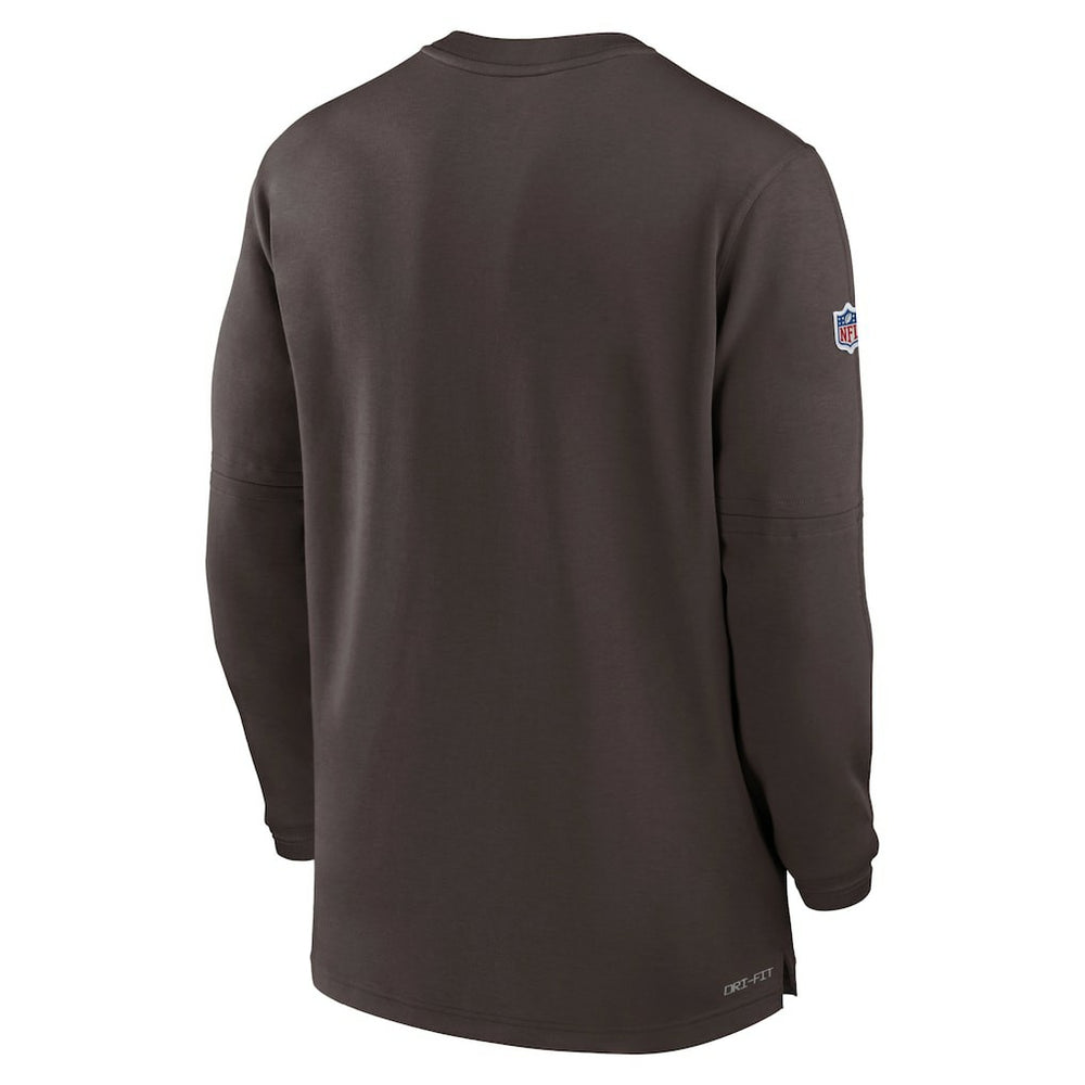 Cleveland Browns 2023 Sideline Performance Long Sleeve Tri-Blend Quarter-Zip Top Brown | Nike for Sale