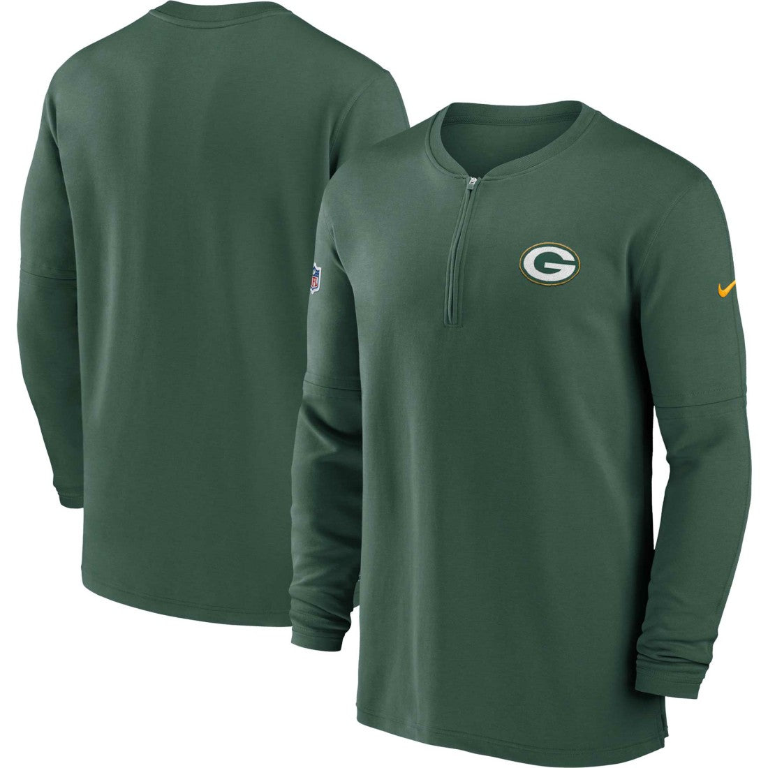 Green Bay Packers 2023 Sideline Performance Long Sleeve Tri-Blend Quarter-Zip Top Green | Nike for Sale