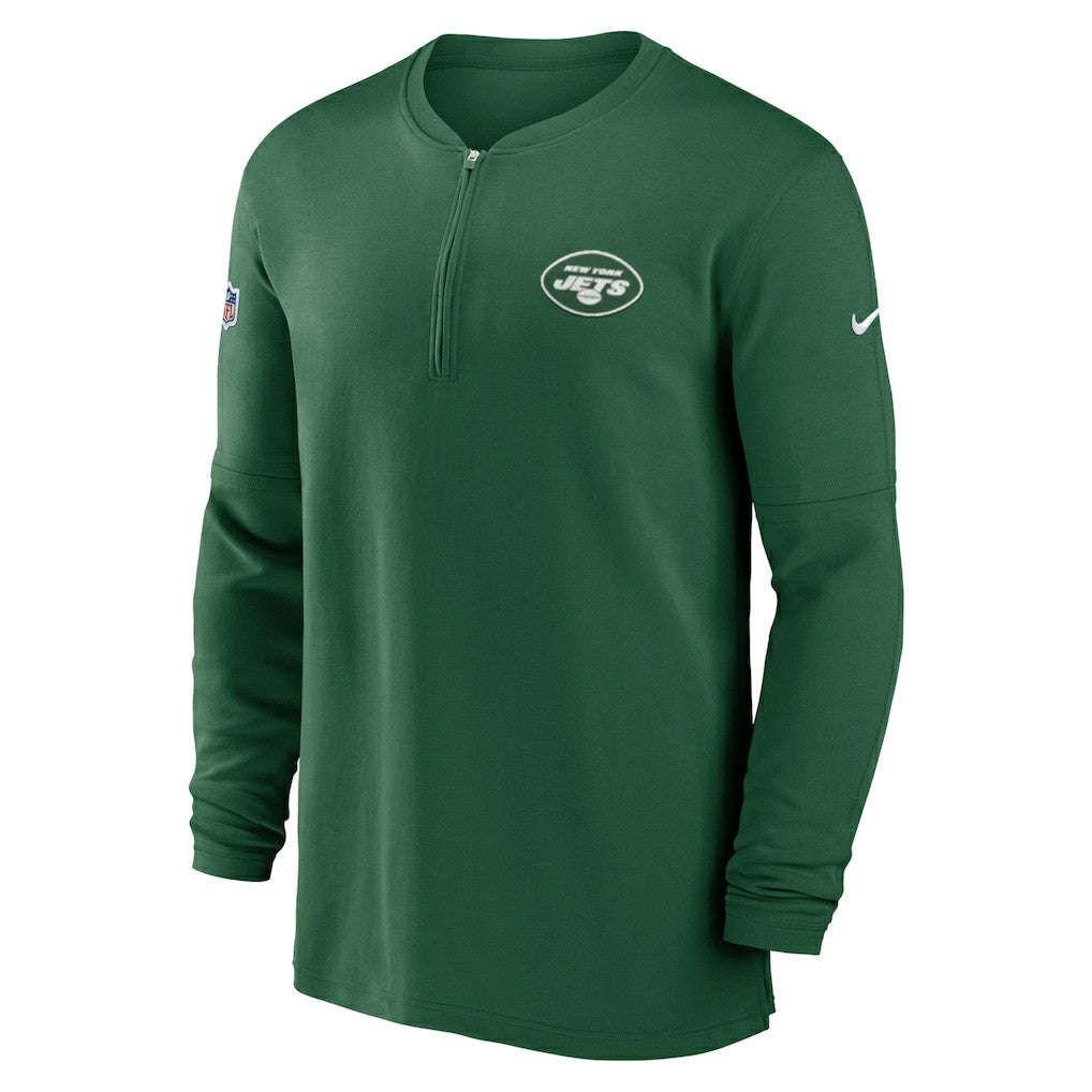 New York Jets 2023 Sideline Performance Long Sleeve Tri-Blend Quarter-Zip Top Green | Nike for Sale
