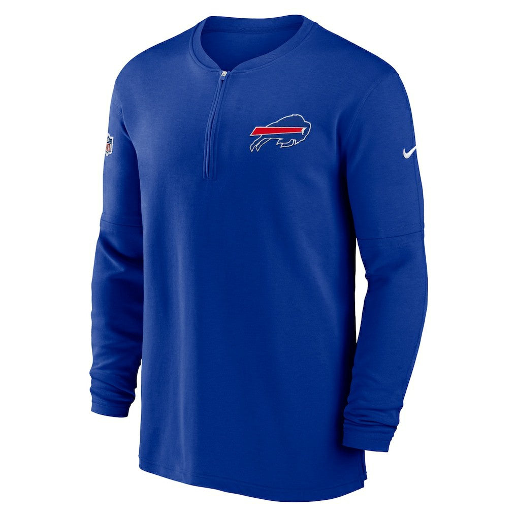 Buffalo Bills 2023 Sideline Performance Long Sleeve Tri-Blend Quarter-Zip Top Royal | Nike for Sale