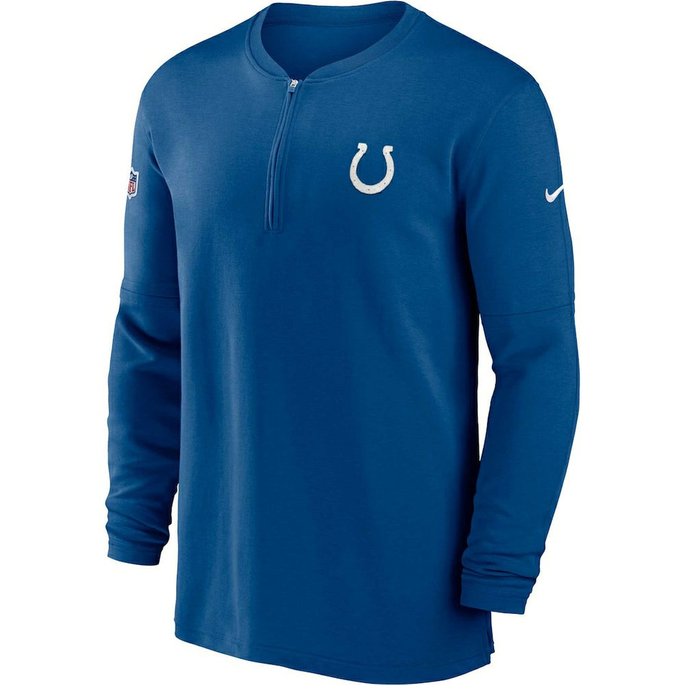 Indianapolis Colts 2023 Sideline Performance Long Sleeve Tri-Blend Quarter-Zip Top Royal | Nike for Sale