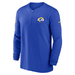 Los Angeles Rams 2023 Sideline Performance Long Sleeve Tri-Blend Quarter-Zip Top Royal | Nike for Sale