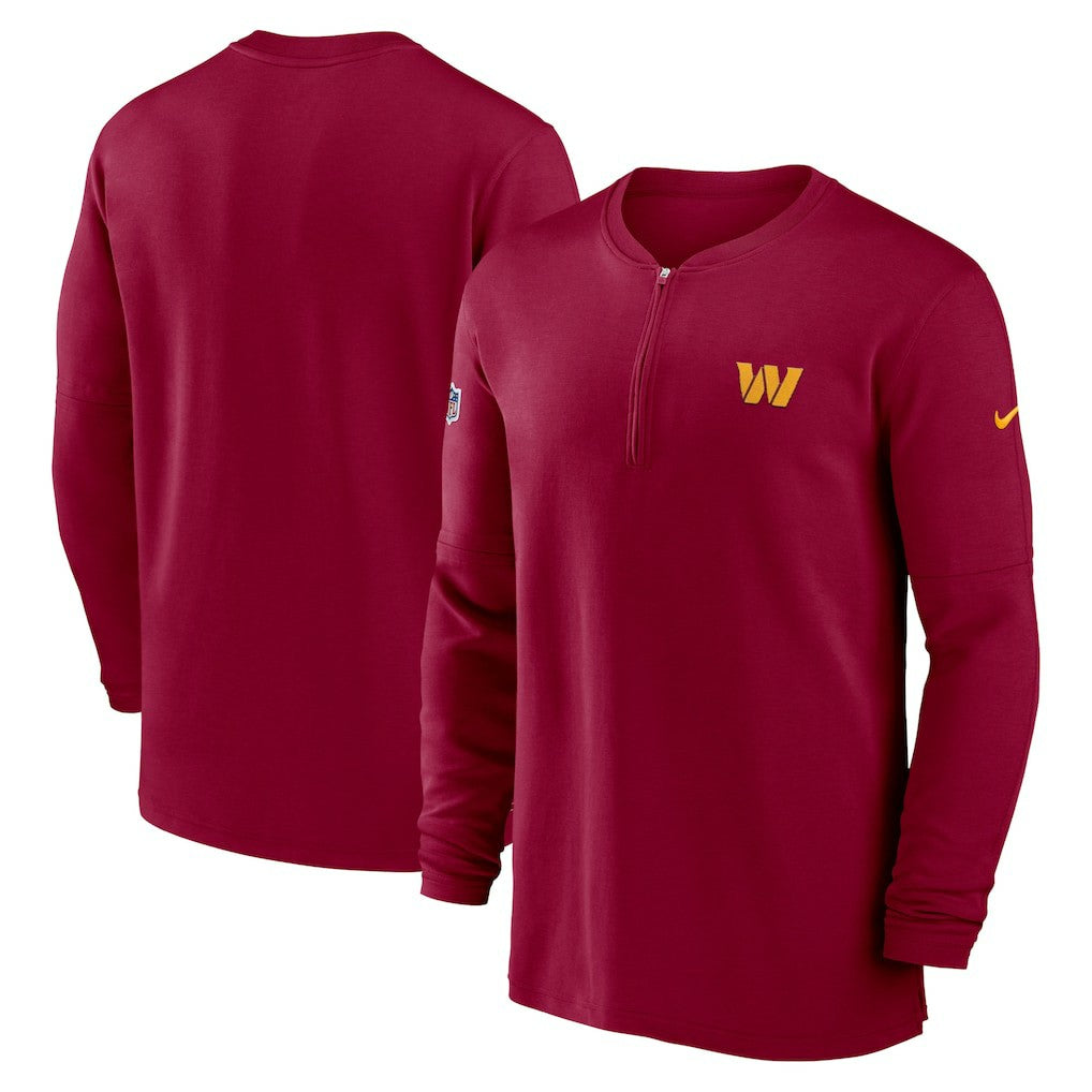 Washington Commanders 2023 Sideline Performance Long Sleeve Tri-Blend Quarter-Zip Top Burgundy | Nike for Sale