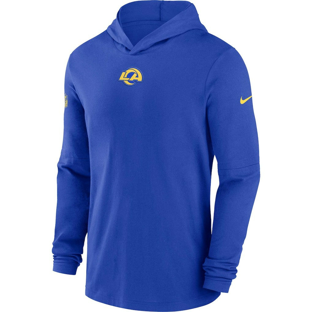 Los Angeles Rams Sideline Performance Long Sleeve Hoodie T-Shirt Royal | Nike for Sale