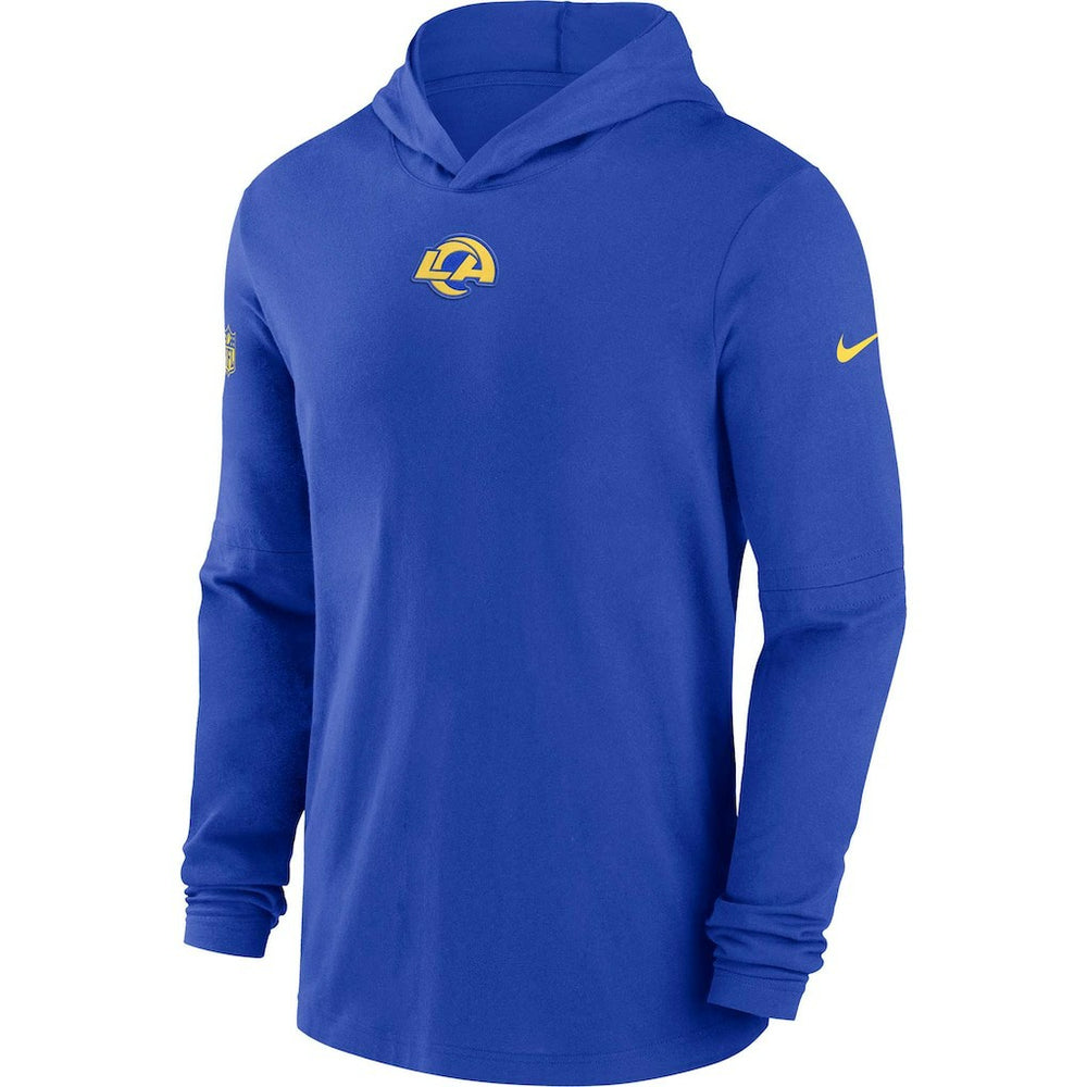 Los Angeles Rams Sideline Performance Long Sleeve Hoodie T-Shirt Royal | Nike for Sale