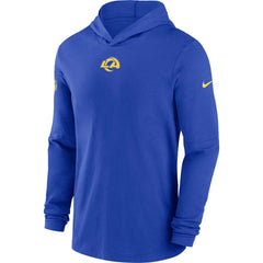 Los Angeles Rams Sideline Performance Long Sleeve Hoodie T-Shirt Royal | Nike for Sale