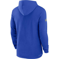 Los Angeles Rams Sideline Performance Long Sleeve Hoodie T-Shirt Royal | Nike for Sale