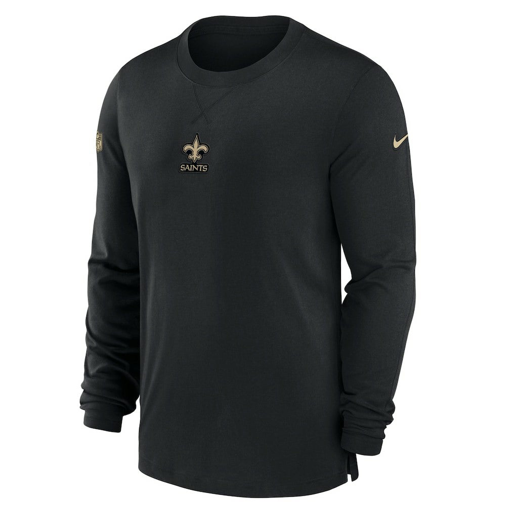 New Orleans Saints 2023 Sideline Performance Long Sleeve T-Shirt Black | Nike for Sale