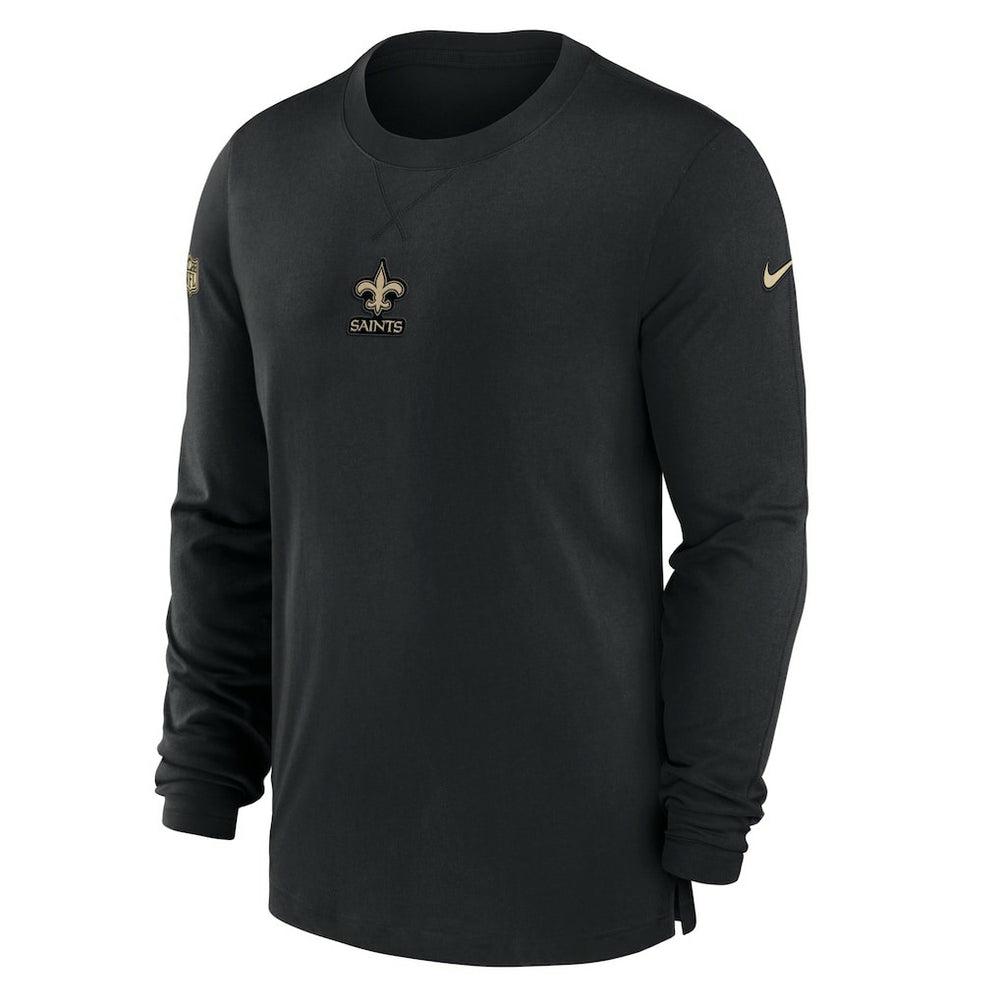 New Orleans Saints 2023 Sideline Performance Long Sleeve T-Shirt Black | Nike for Sale
