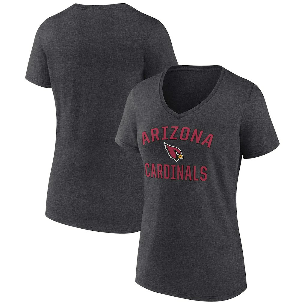 Arizona Cardinals Women's Victory Arch Team V-Neck T-Shirt Charcoal | NFL