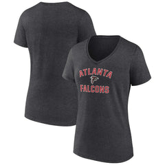 Atlanta Falcons Women's Victory Arch Team V-Neck T-Shirt Charcoal | NFL