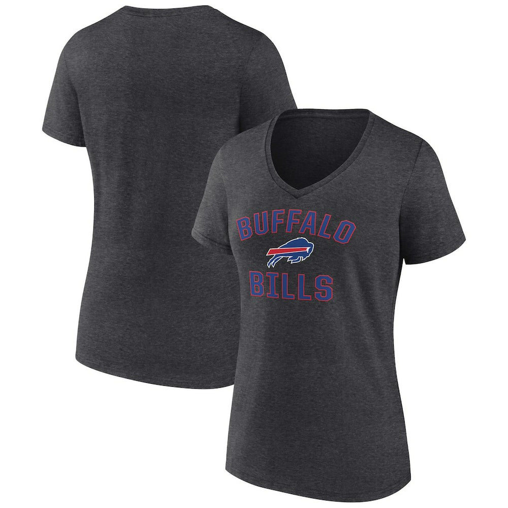 Buffalo Bills Women's Victory Arch Team V-Neck T-Shirt Charcoal | NFL