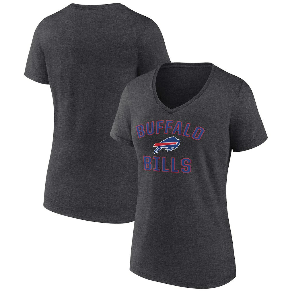 Buffalo Bills Women's Victory Arch Team V-Neck T-Shirt Charcoal | NFL