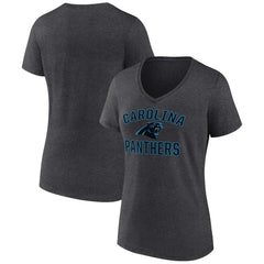 Carolina Panthers Women's Victory Arch Team V-Neck T-Shirt Charcoal | NFL